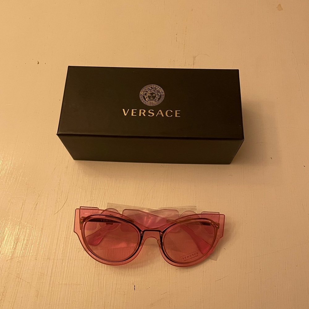 VERSACE CAT EYE PINK TRANSPARENT SHADES - Picture 4 of 4
